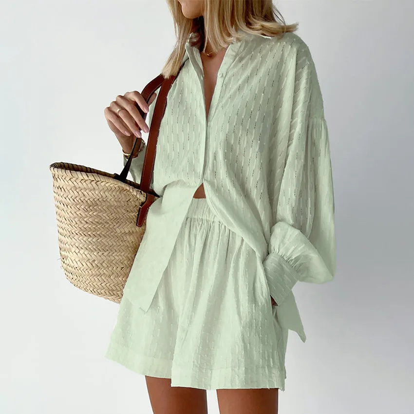 Island Breeze Jacquard Shorts Suit