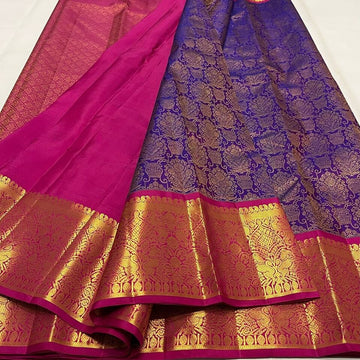 Arresting Purple Soft Banarasi Silk Saree With Jazzy Blouse Piece