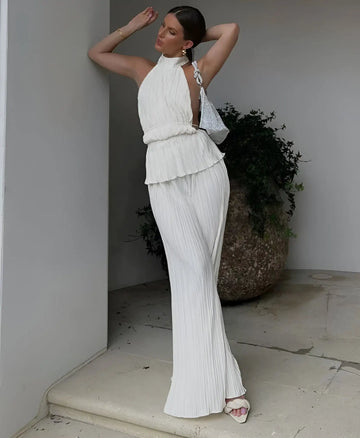 Chic Pleated Summer Ensemble