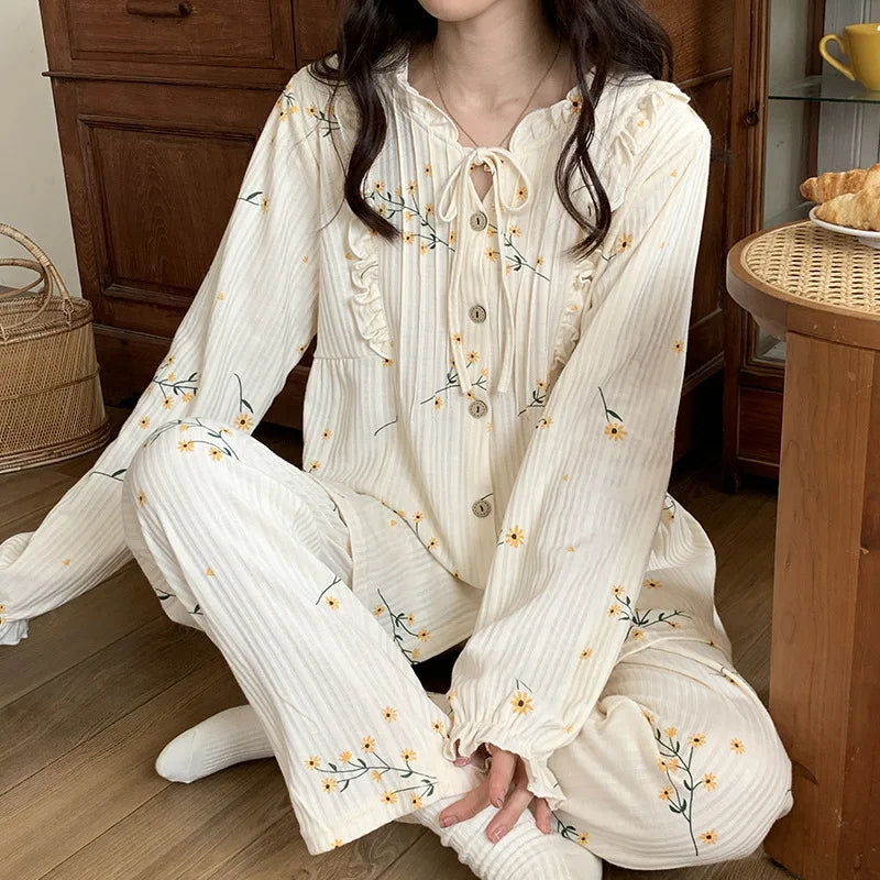 Knitted Cotton Leisure Loungewear Pajamas